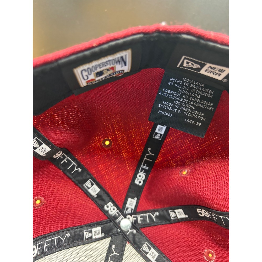 New Era 59FIFTY Houston Rockets 2 NBA Championships Fitted Hat Red 7 1/2 - Picture 10 of 11